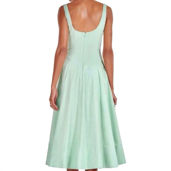 🌺🎉HP🎉🌺 NWOT Staud Wells Midi Dress Sage - Picture 7 of 16